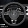 Golf MK7 MK8 Steering Wheel Cover Genuine Leather D Shape Round Universal Fit Car Interior Accessory