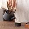 Black Pottery Beam Pot, Teapot, Kettle, Home Office, Kung Fu Tea Set, Spare Parts Are Sold Separately, Large Capacity with Lid, High-end