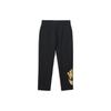 Solid Color Fleece Knit Sports Pants With Letter Pattern Kids Bottoms Black FD9262-010