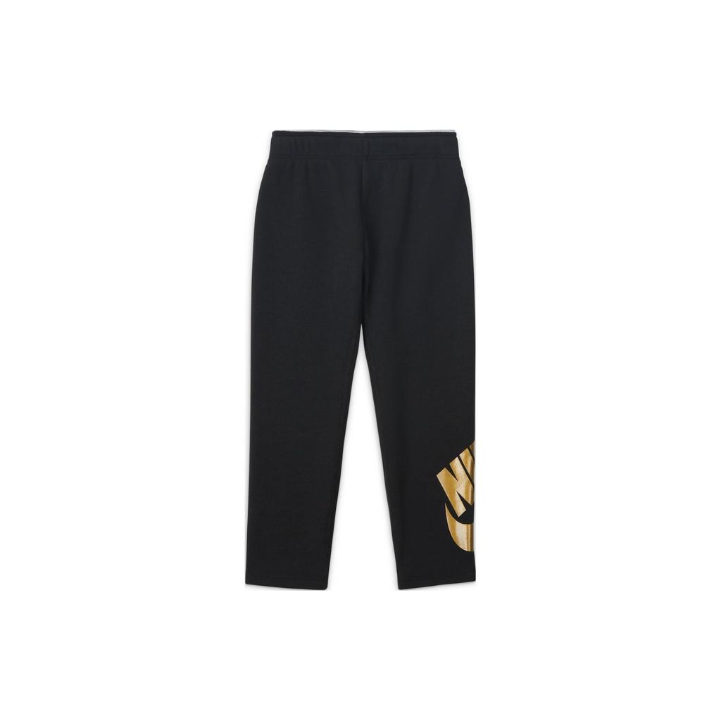 Nike Solid Color Fleece Knit Sports Pants With Letter Pattern Kids bottoms Black FD9262-010