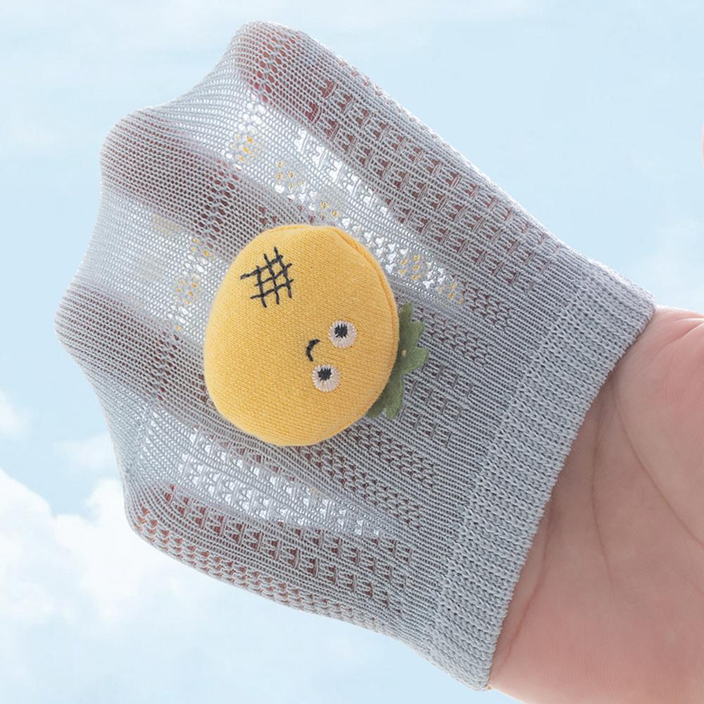 1 Paar Baby rutschfeste Bodensocken, Ultra dünke Netz-Cartoon Knöchelsocken, Nahtlose Flachzehen Anti-Rutsch Silikon-Griffe Kleinkindsocken für 0-3 Jahre