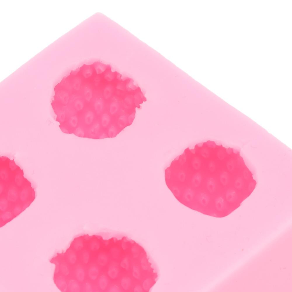 4-Cavity Chocolate Mold 3D Strawberry Shape Baking Mould Dessert Toppers Fondant Mold  Candy Making