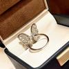 New Vintage 100% Pure 925 Sterling Silver Aaa Zirconia Butterfly Shape Ring For Women Luxury Wedding Jewelry Adjustable Opening
