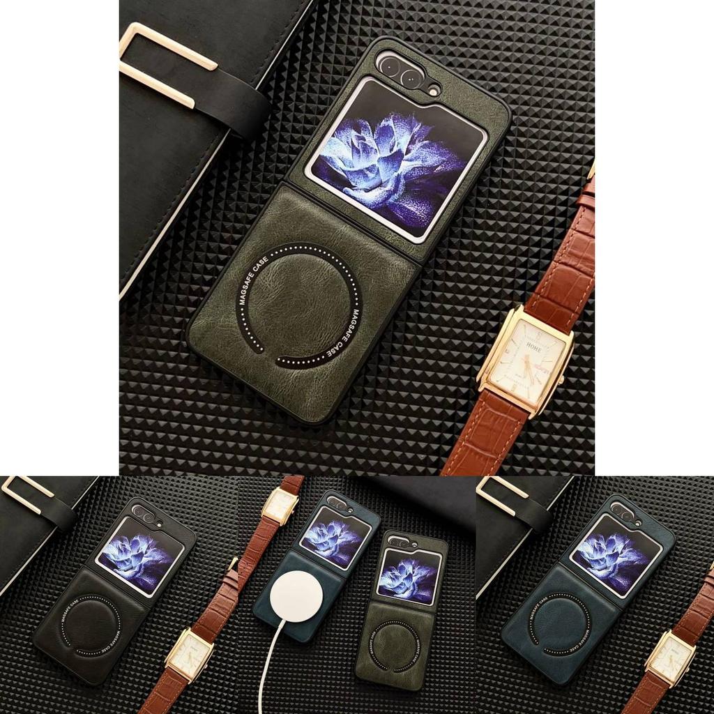 For Samsung Galaxy Z Flip 5 Magnetic Rechargeable Case With Stand Tpu Pc For Antishock And Antifingerprint