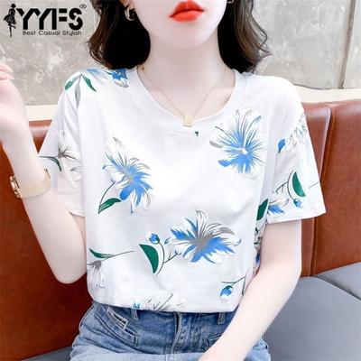 Damenmode Casual Sommer Frühling Blumenmuster Druck Kurzarm O-Ausschnitt Blusen & Hemden