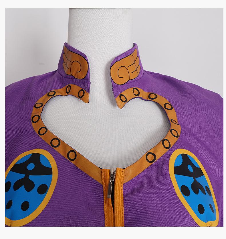 Giorno Giovanna Cosplay Girl Giorno Sexy Purple Skirts Miccostumes Men's Top And Mini Skirts Suit Halloween Party Costume Suits