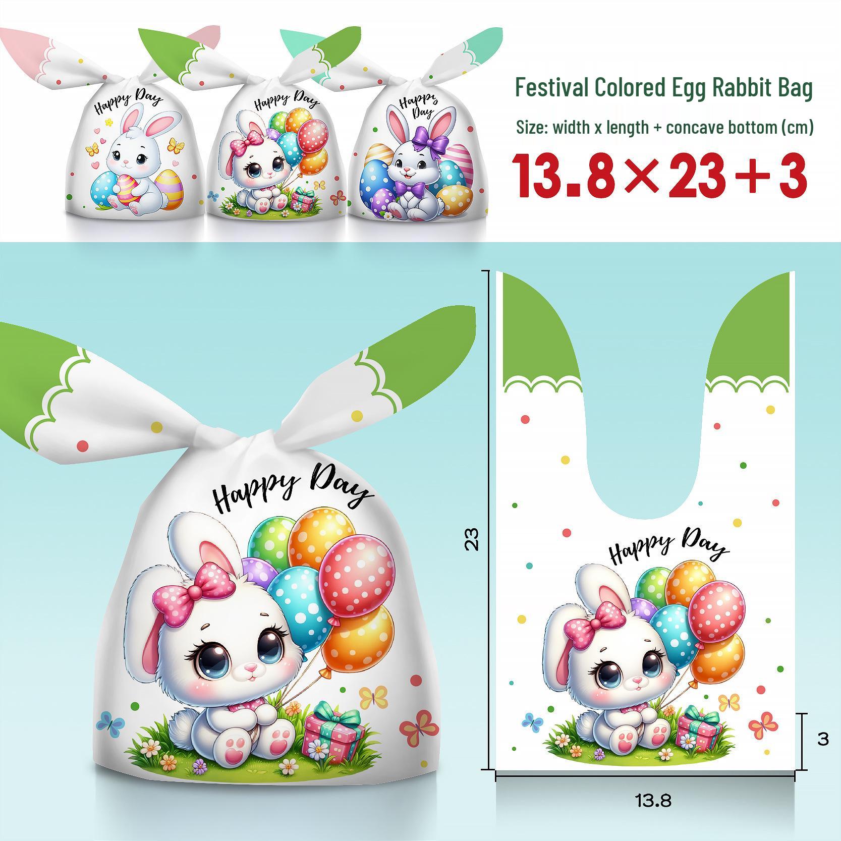 

Holiday Candy & Cookie Snowflake Drawstring Gift Bag with Rabbit Ears