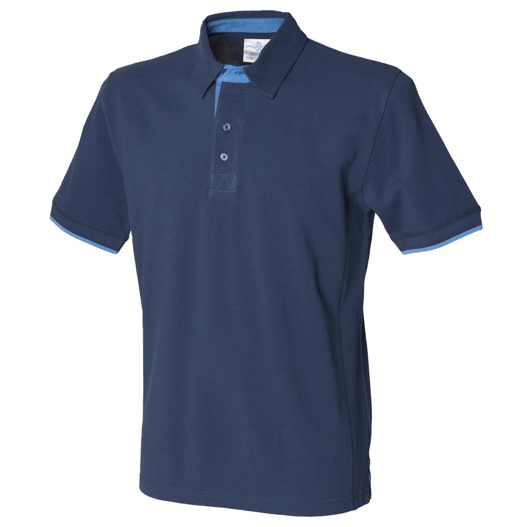 Front Row Mens Contrast Pique Polo Shirt