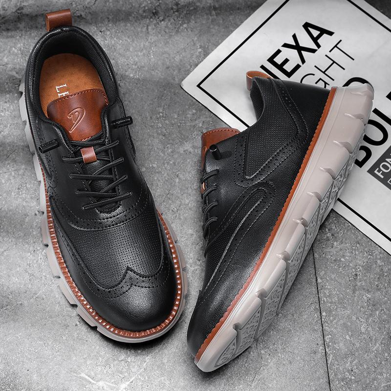 Leather Shoes Men Outdoor Outdoor Light Non-slip Walking Casual Shoes Men Slip-On Driving Loafers Men Sneakers