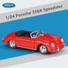 Welly 1/24 Porsche 356A Speedster 1600 Super Alloy Sports Car Model Diecast Metal Racing Car Model Simulation Childrens Toy Gift