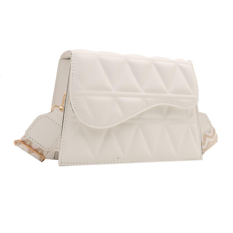 Оптовая продажа Женская 2024 Весна Популярная Новая Алмазная Клетка Маленькая Квадратная Сумка Модная Универсальная Сетка Вышивка Наплечная Сумка Через Плечо белый