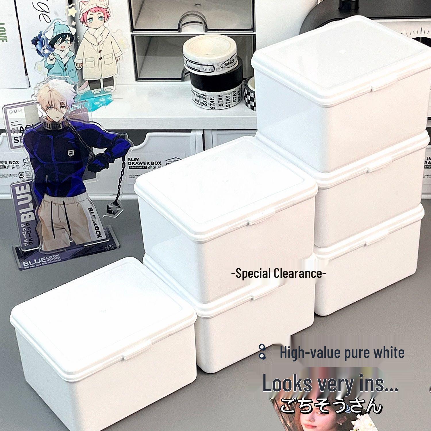 

Многофункциональный пылезащитный белый ящик для хранения с откидной крышкой для маленьких карточек Large: 11.5*10*9.5 - Popular Hot Sale