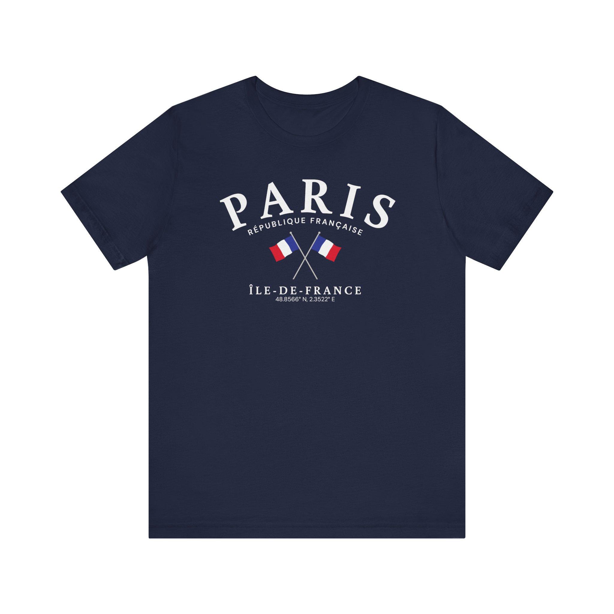 

2026 New Summer Paris France T-shirt Men and Women Breathable Cotton Clothing Round Neck Short Sleeved T-shirt Street Wear - ... S