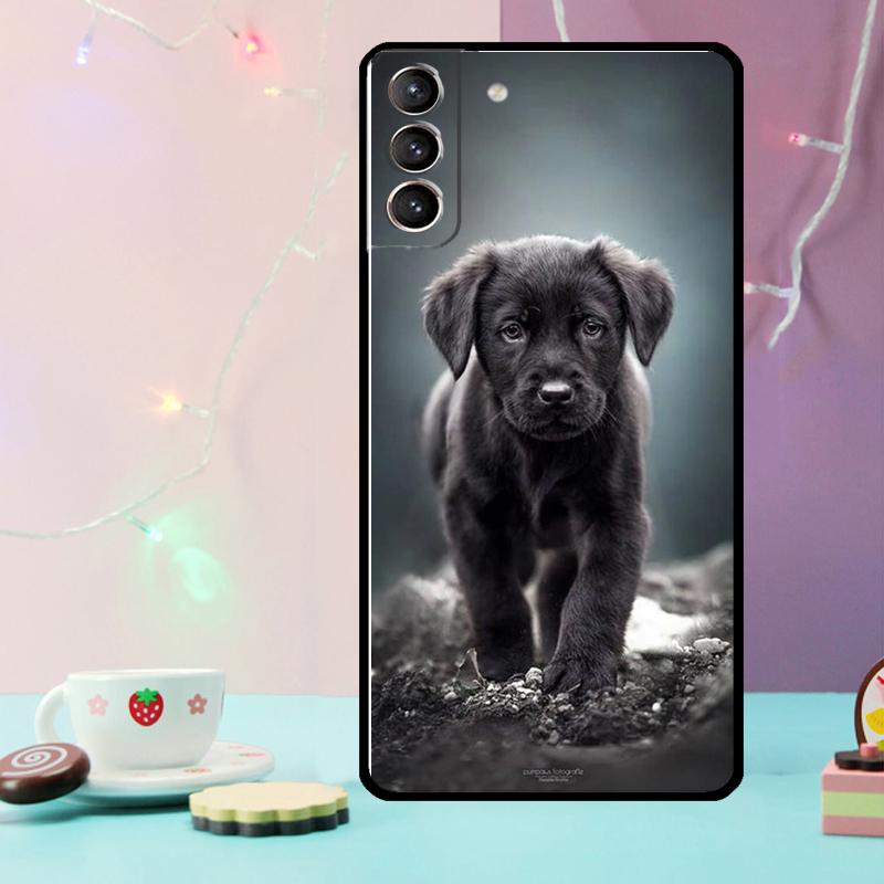 Black Labrador Dog Phone Case For Samsung Galaxy S24 Ultra S20 S21 S22 S23 S25 Ultra S9 S10 Plus S24 FE Cover