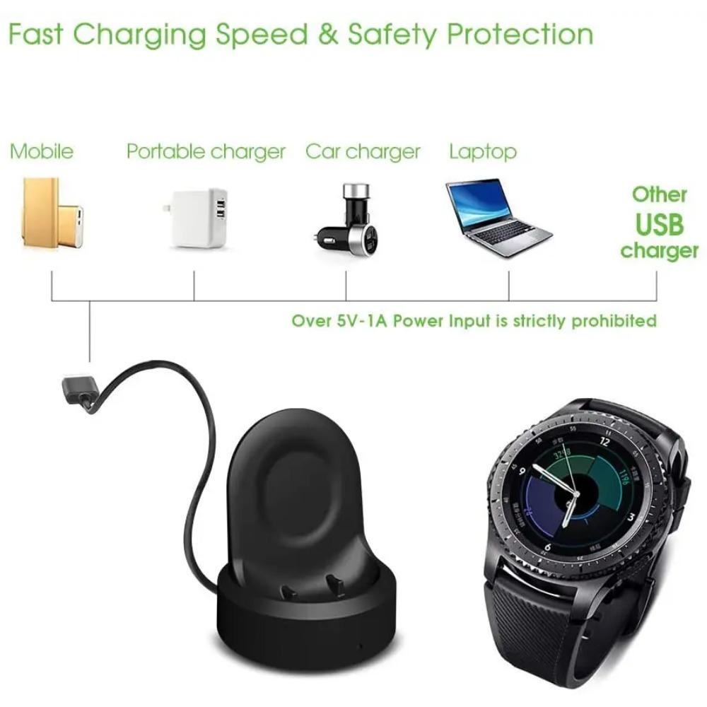 Kabellose Schnellladebasis für Samsung Gear S2 S3 S4 Frontier Uhr USB-Ladekabel für Samsung Galaxy Watch SM-R800 R810 R815