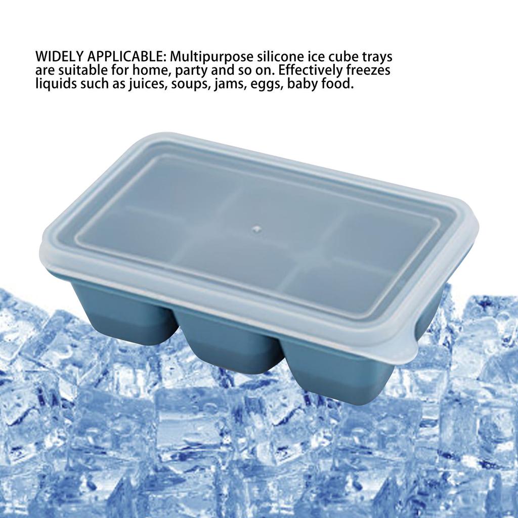 Trays Multipurpose 6 Grids Reusable Leakage Proof Easy Release Soft Bottom Silicone   Molds with Removable Lid