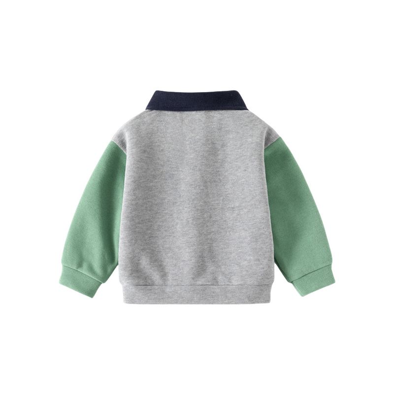 Kids Lapel Sweater Spring and Autumn Children's Clothing Boy's Square Collar Pocket Top K-style Baby Boy's Polo Shirt Pullover