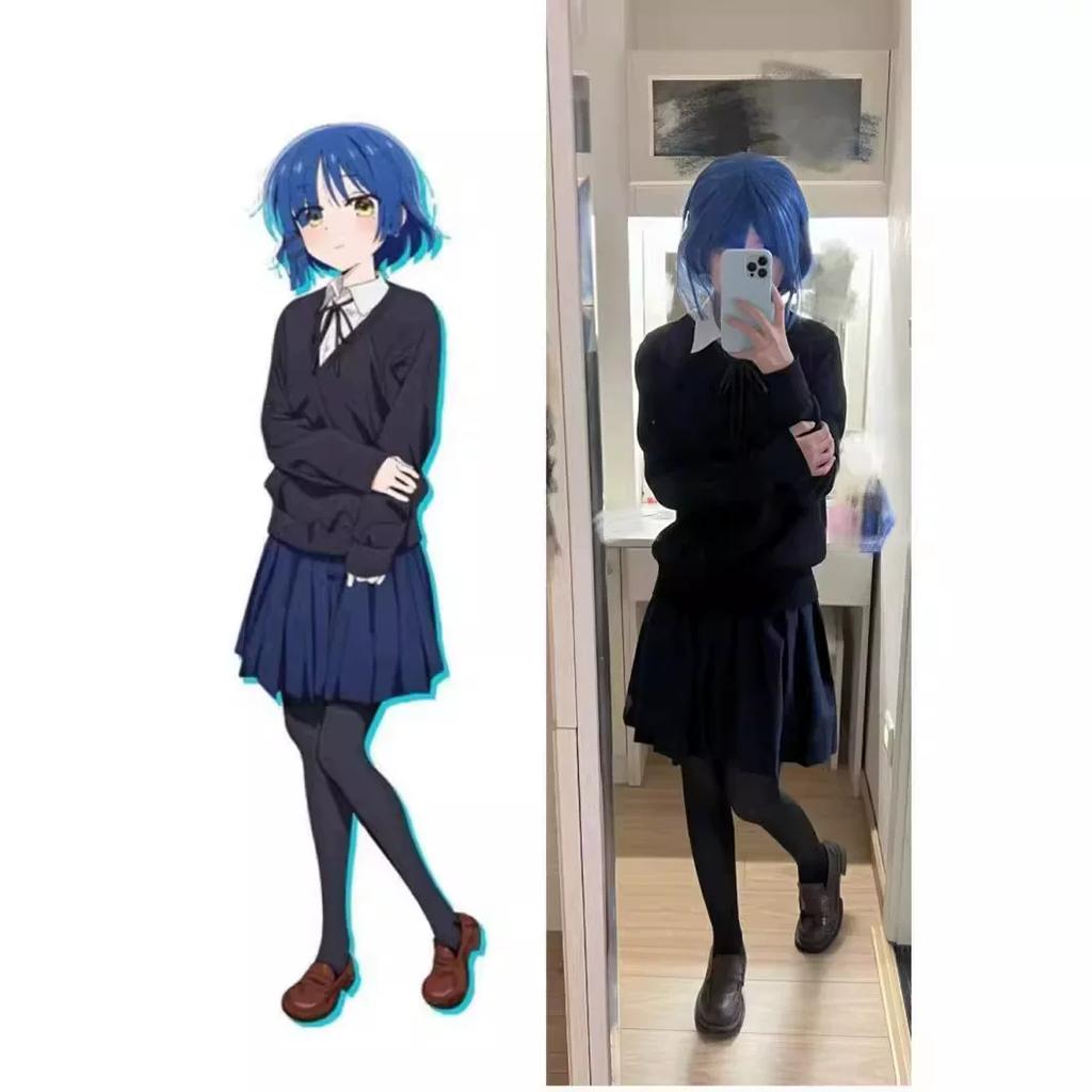 Lonely Rock Yamada Ryo Cosplay Costume Japanese Anime JK Uniform Set Sweater & Mini Skirt Outfit
