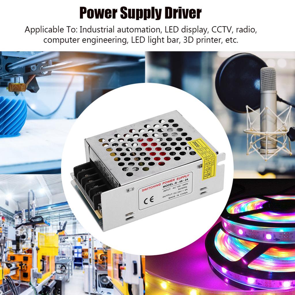 1Pc Switch Power Supply Driver Adapter Aluminum Alloy DC 24V LED Screen Strip Light Driver 3D Printer