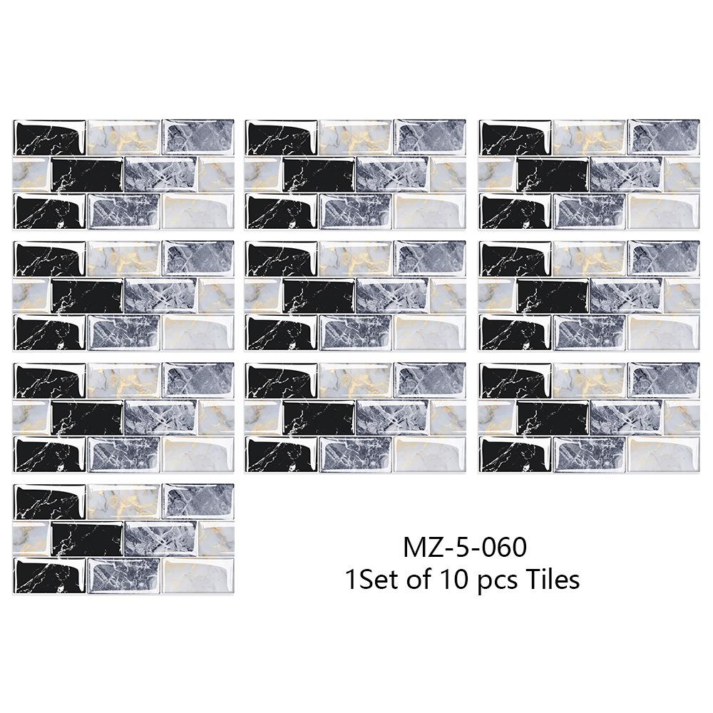 10ks 15cmX30cm DIY mramorové samolepky na zeď Imitace cihla Dekorace do ložnice Vodotěsná samolepicí tapeta na dlaždice Dekor do kuchyně