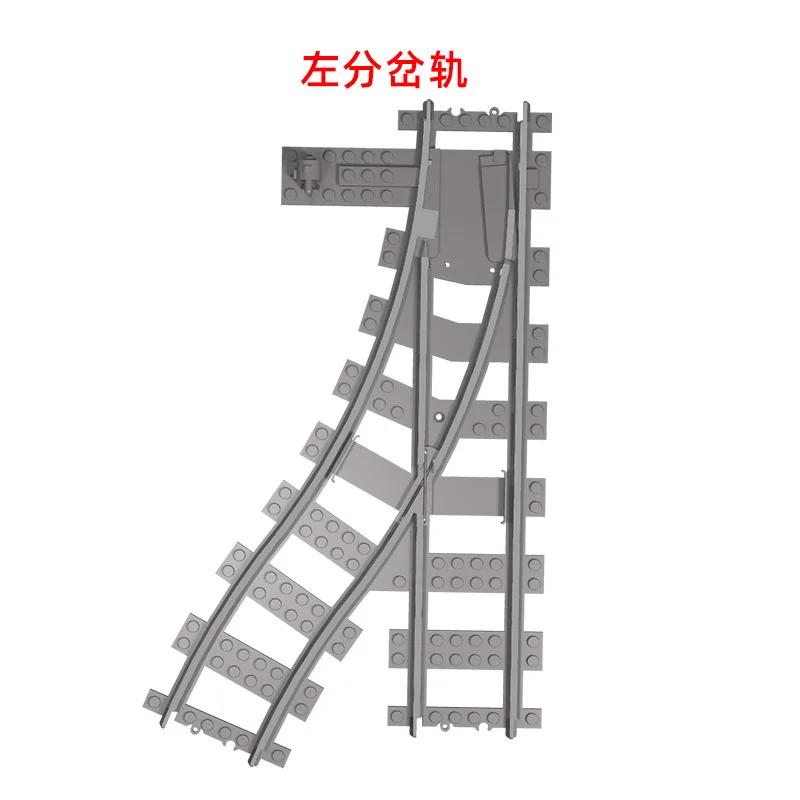 City Trains Diy Building Blocks Straight Curved Rail Bricks Parts Bridge Tunnel Model Soft Flexible Cross Tracks Railway Moc Toy