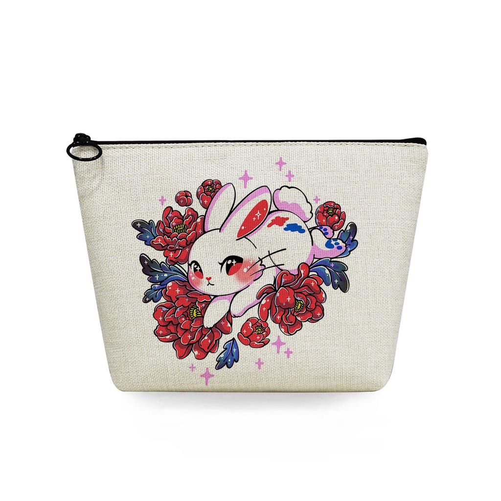 Women Cute Rabbit Print Cosmetic Bag Toiletries Organize Travel Storage Case 6790