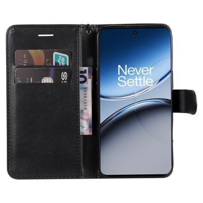 Voor OnePlus Nord 4 Hoes Effen Kleur Lederen Mobiele Cover Portemonnee Standaard met Riem
