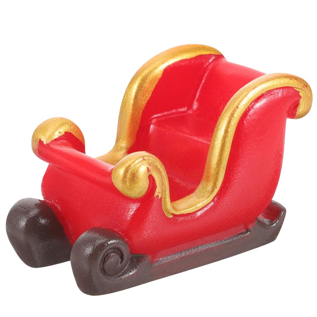 Christmas Decorations Sleigh Micro Landscape Snow Ornaments Resin (deer Carriage) Red Party Favors Elder
