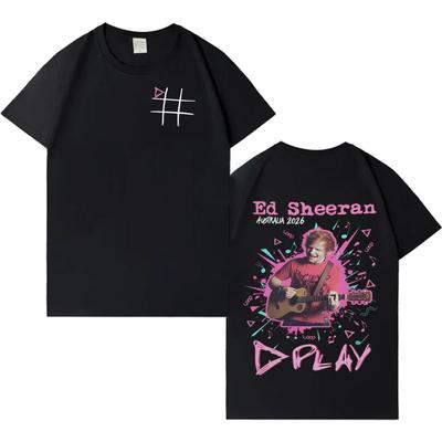 2026 Trendy Australian Loop Tour Ed Sheeran Fans Double Sided Print High Quality Tshirt Mens Punk Harajuku Cotton Loose T Shirts