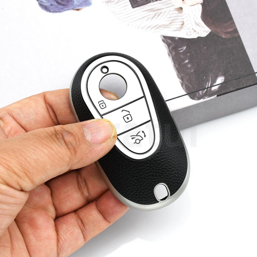 Tpu Leather Auto Car Key Case Cover Keyless Holder For Mercedes-Benz C S Glc Eqe Eqs Class W223 X254 V297 V295 W206 S206 X206