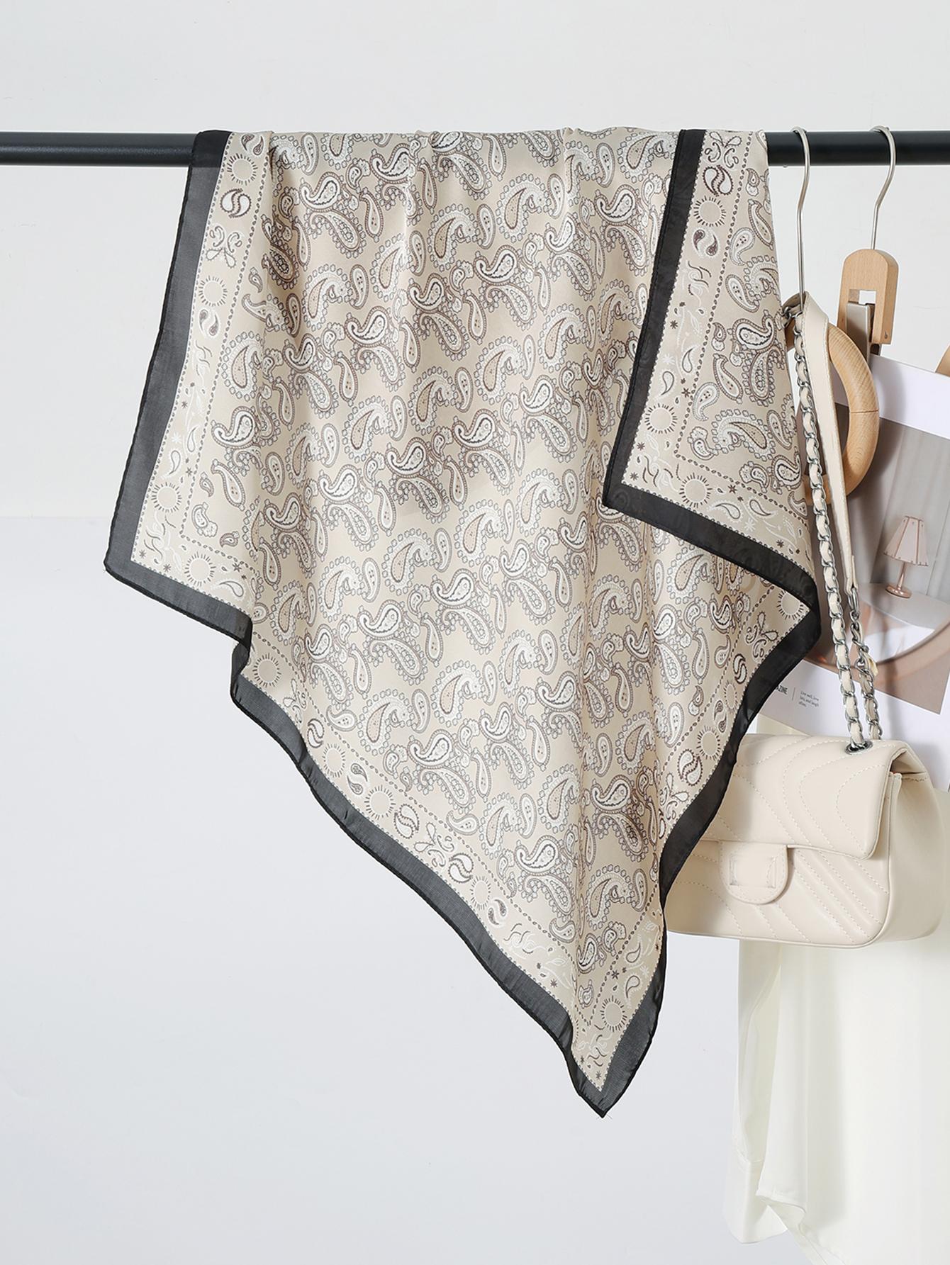 

70см Шелковый квадратный платок с принтом кешью Женский атласный платок Повязка на голову Шейный платок Головной хиджаб Леди Повязка на голову Фуляр Лента для сумки Шаль 70X70cm шампанского