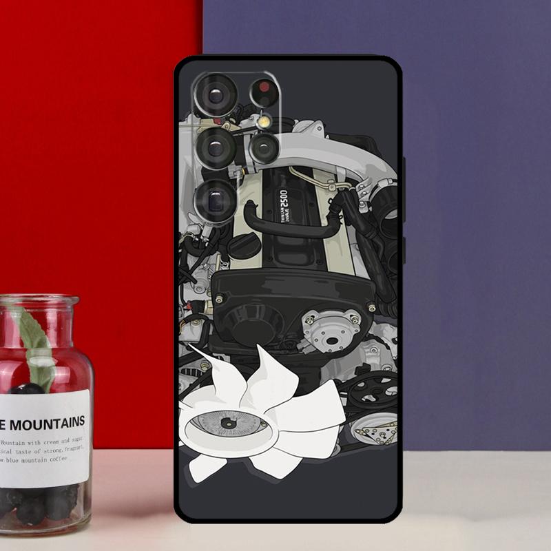 JDM Car RB26 Engine Funda Case For Samsung Galaxy S25 Ultra S9 S10 S20 FE S21 S22 S23 Plus S24 Ultra Phone Cover