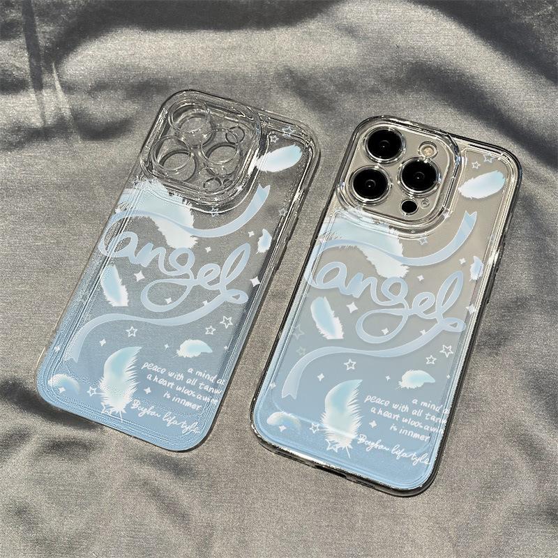 Applicable To iPhone17promax Snow Feather Space Phone Case Apple 16 Pro Transparent 15/14 Niche