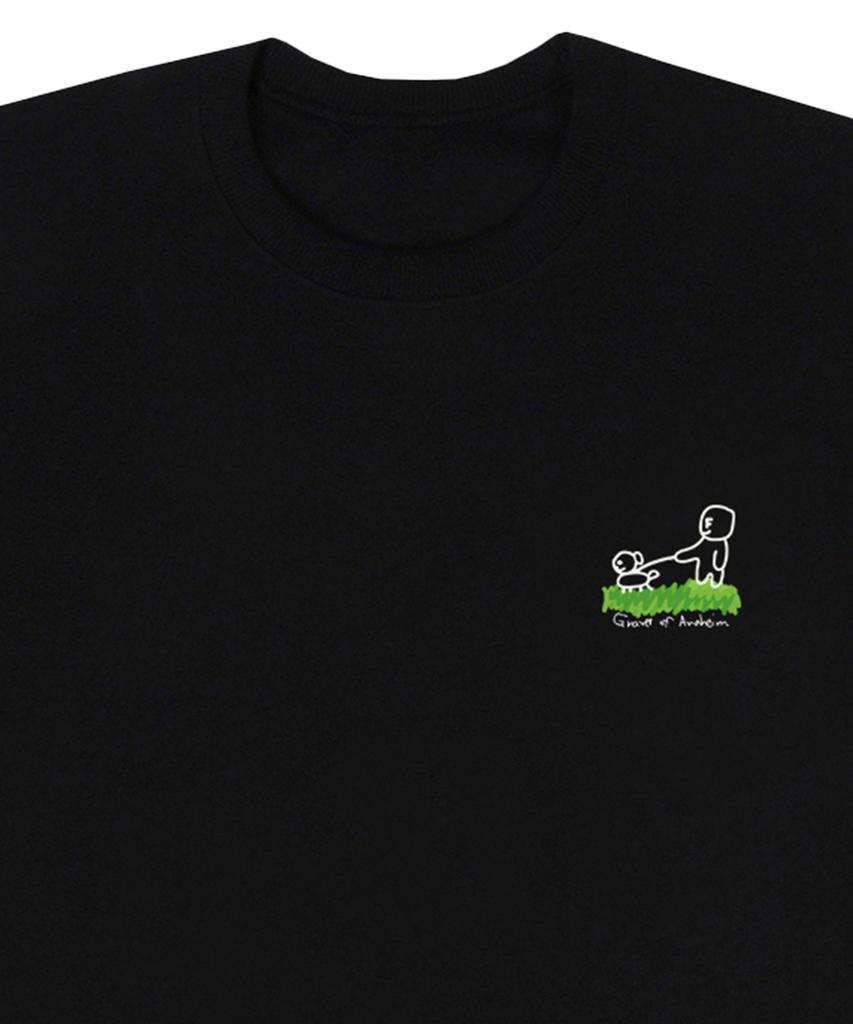 GRAVER [Unisex] Human Puppy Walk Back Logo Sweatshirt_Black