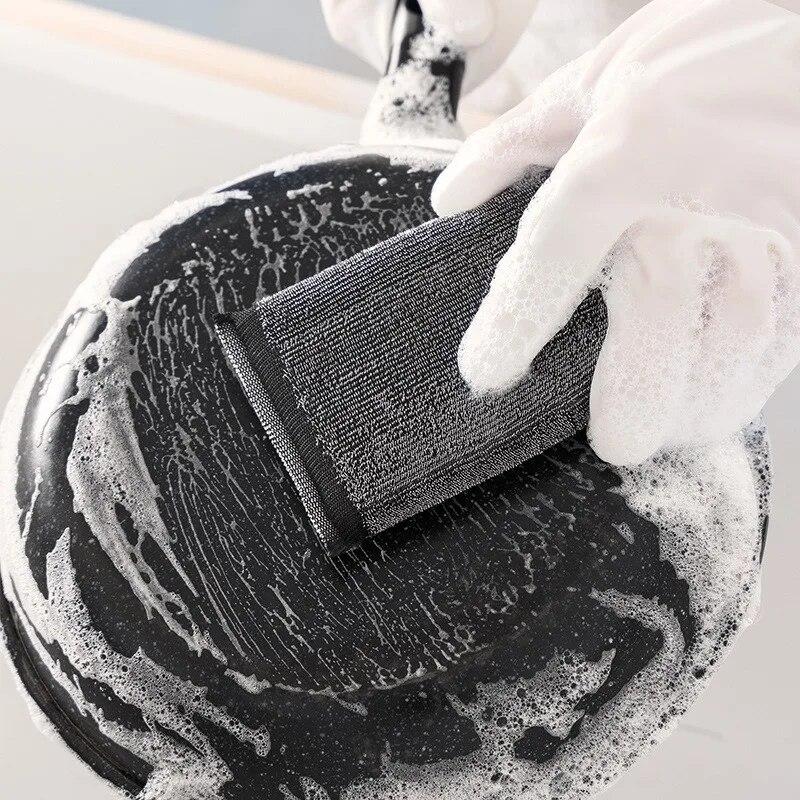 6Pcs/set Kitchen Cleaning Sponge Durable Stainless Steel Wire Cleaning Brush For Kitchen Cleaning Decontamination