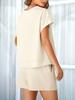 Women's Two Piece Loungewear Set Short Sleeve Top and Shorts Matching Pajama Outfit with Pockets