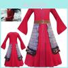 Stunning Hua Mulan Red Princess Fancy Dress For Kids Halloween Party Outfit