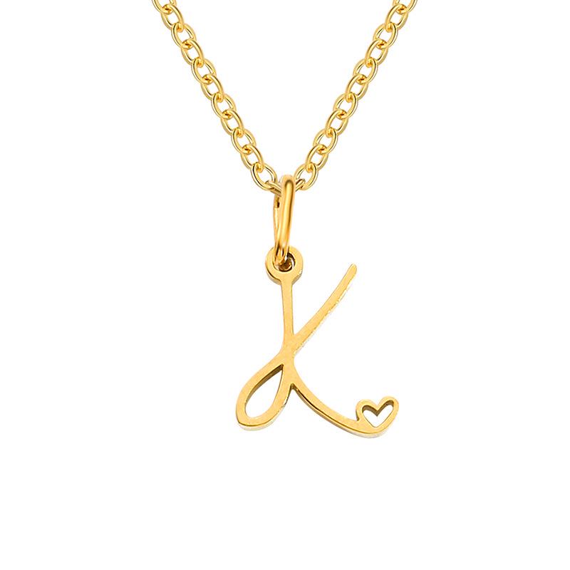 eManco Women's Niche Stainless Steel Letter Clavicle Necklace