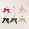 Large Bow Key Ring Pearl Keychain Car Pendant Creative Colorful Ribbon Fabric Knot Key Chain Accessories