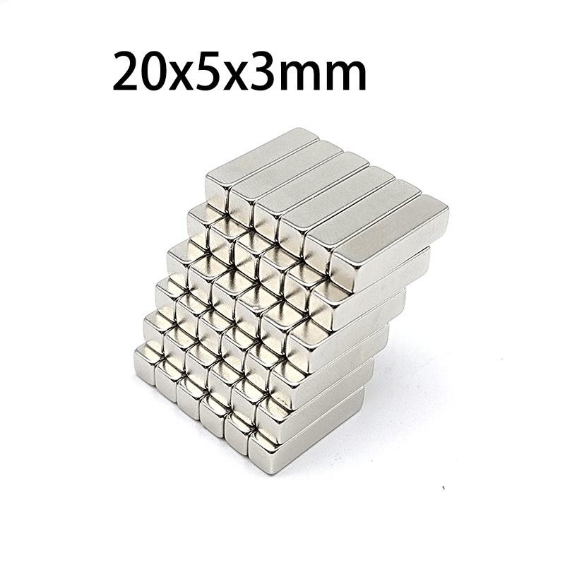 10/30pcs Long 20x5x2mm for Alignment & Strong 20x5x3mm for Structure, Block Magnets