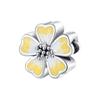 New Yellow Sunflowers Heart Rose Flower Charms 925 Sterling Silver Fits Original Bracelets Women Anniversary DIY Jewelry Charm