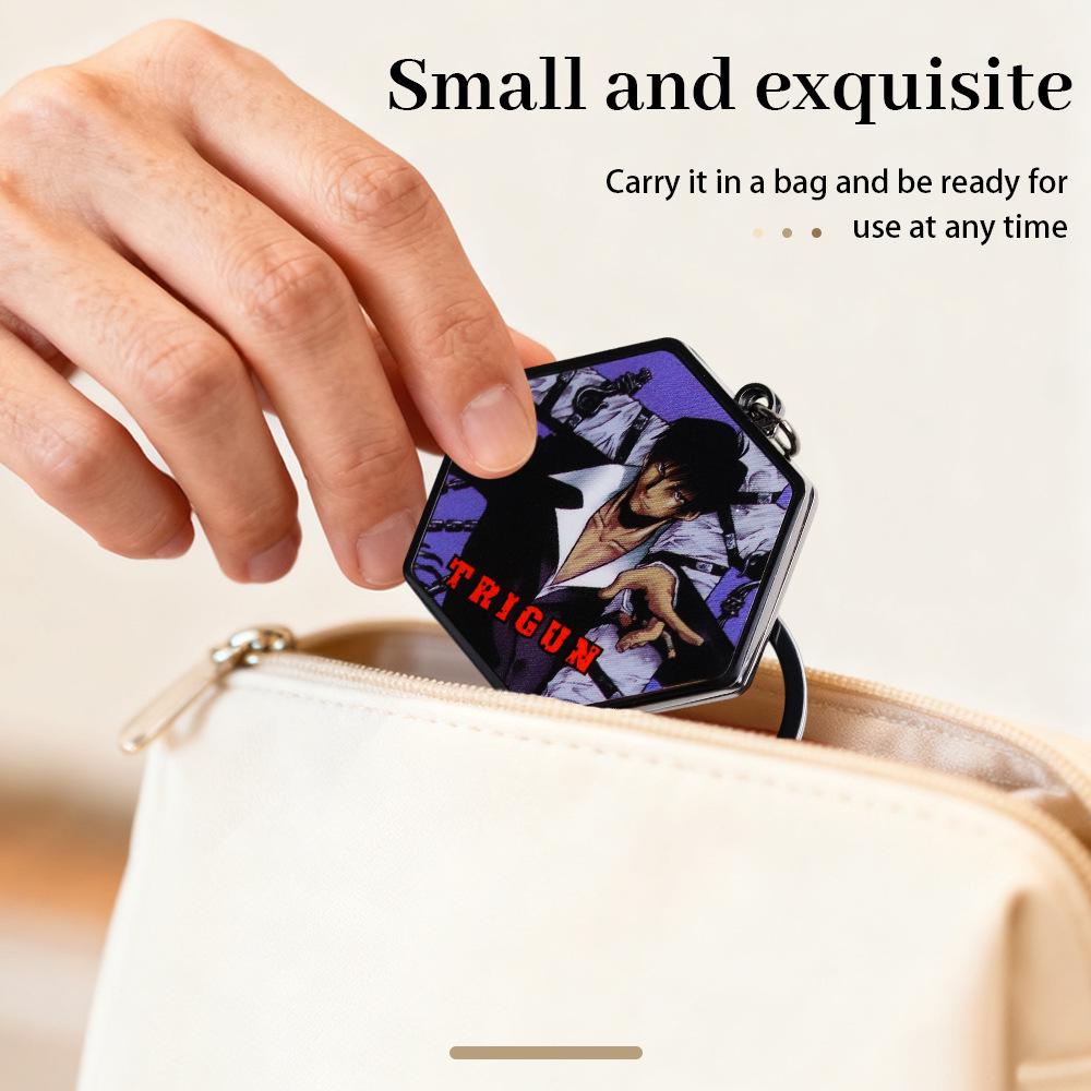 Dual-Sided Mirror Keychain: Game-Themed Key Ring, Car/Bag Pendant, Fan Gift, Makeup Mirror.