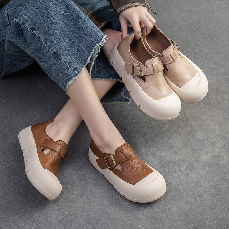 Fashion GKTINOO 2025 Designer Women Flats Slip On Ladies Casual Genuine Leather Flat Handmade Women Shoes Soft Bottom Loafers