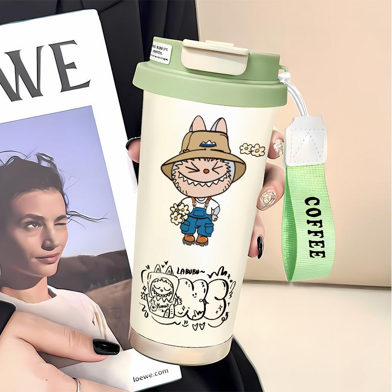 Slámkový hrnek na vodu Velká kapacita 316 Nerezová ocel Vysoká hodnota Termoska na dvojí pití Hrnek na kávu do auta