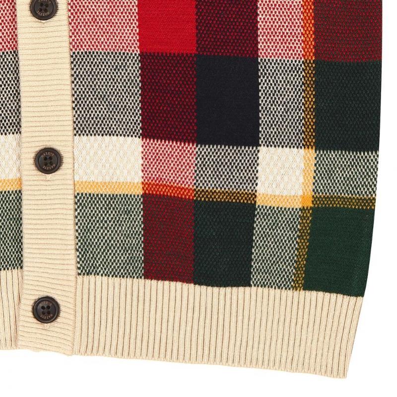 Hedge Kids Knit Check Cardigan Huf12kc10m Bg