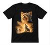 Yorkie Howling To The Moon Animal Full Moon Animals Unisex Black T-shirt