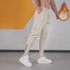 Men's Loose-Fit Plush Sweatpants: Thick, Autumn/Winter, Straight-Leg, Zippered Fitness Trousers for Running and Casual Wear.