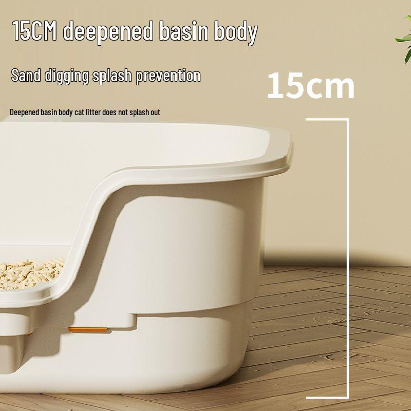 Extra Large Elevated Open Cat Litter Box - Anti-Scatter Design for Maine Coons
