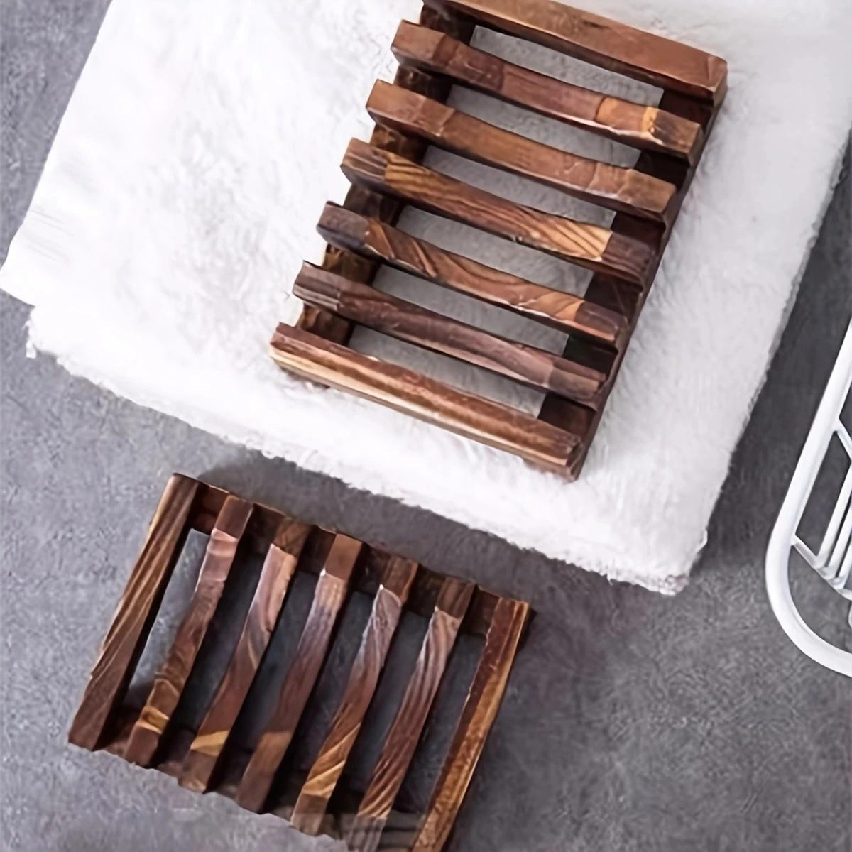 

1/2 шт.-Мыльница для не застаивающейся воды, бамбук и дерево, дренажное хранение 1pcs