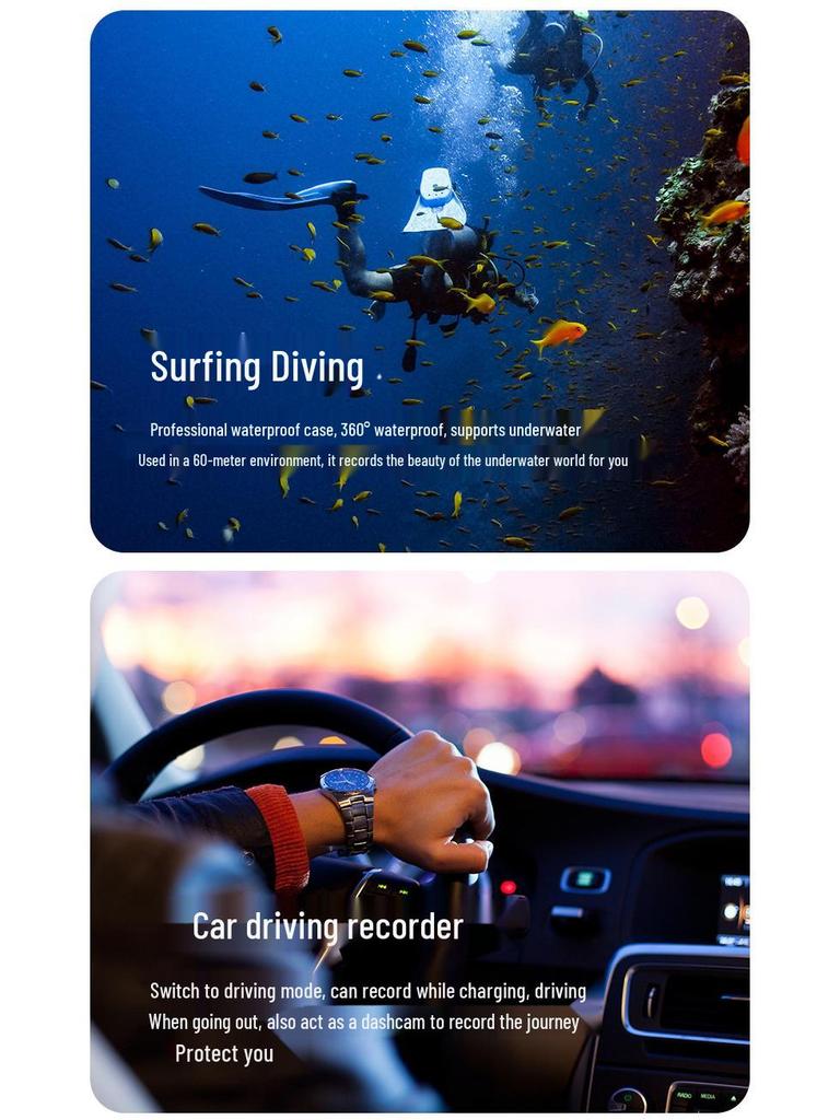 4K Waterproof WiFi Action Camera with Dual Touch Screens & Anti-Shake
